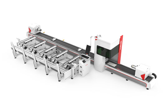Máquina de corte de tubos de metal de tres mandriles profesional con alimentación automática